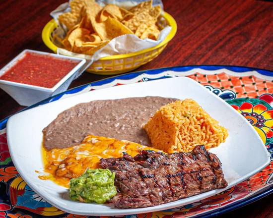 Order #25 Tampiqueña Plate food online from Meno's Mexican Grill on E. Stan Schleuter Loop store, Killeen on bringmethat.com