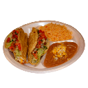 Order 9. Hard Tacos Combo food online from Rivas Mexican Grill #2 store, Las Vegas on bringmethat.com