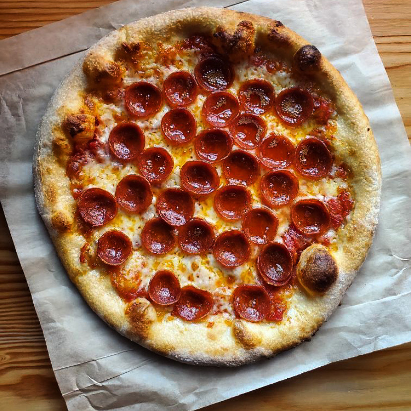 Order WOOD-FIRED CLASSIC PEPPERONI PIZZA  food online from Red Car Brewery and Restaurant store, Torrance on bringmethat.com