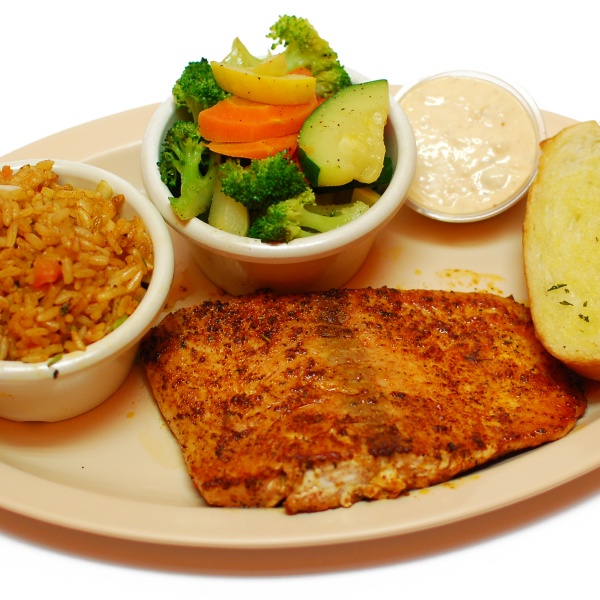 Order G4. Salmon Platter food online from Fish Skillet Seafood store, Houston on bringmethat.com