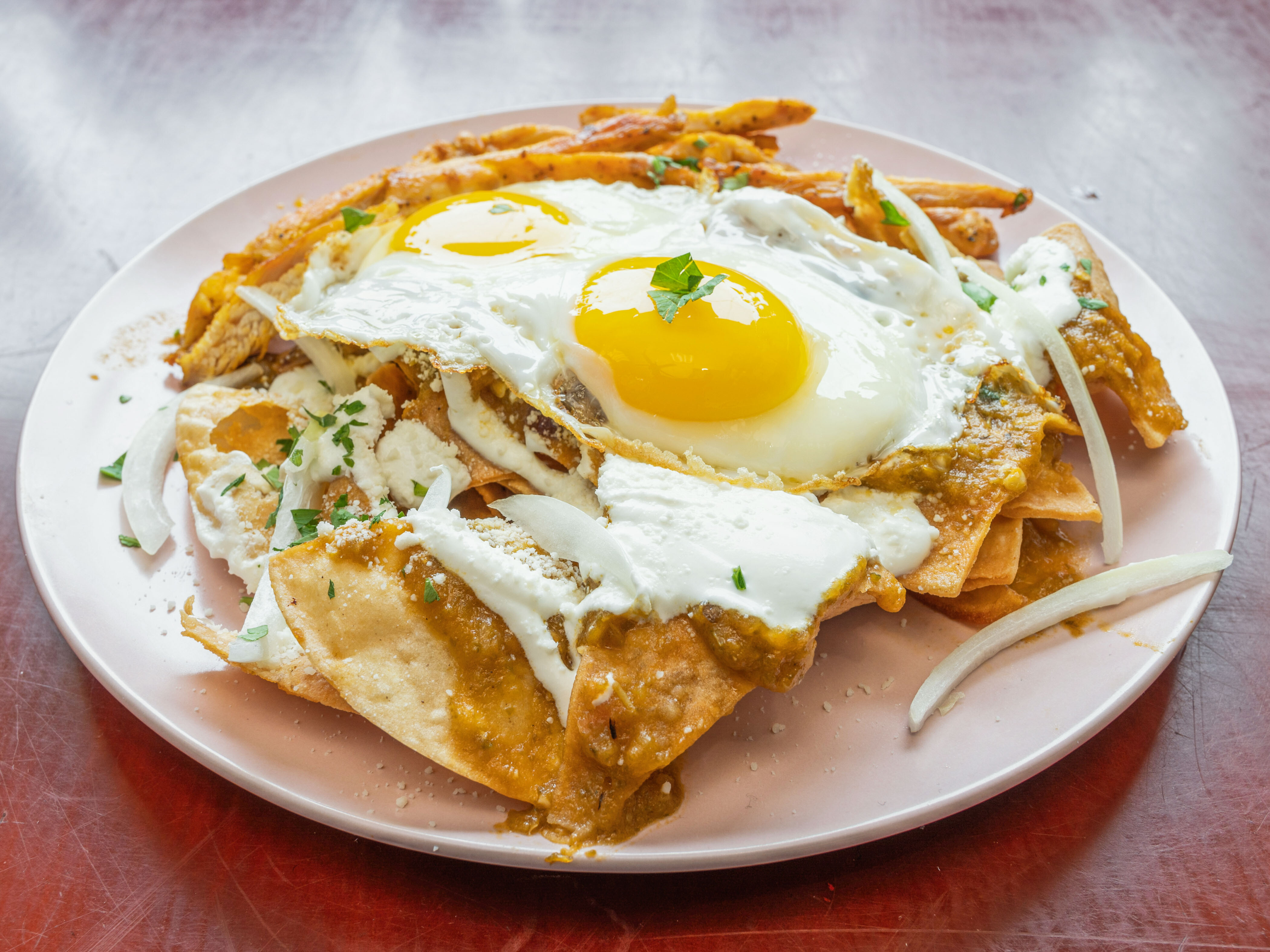 Order Chicken Chilaquiles food online from Rudy Deli Restaurant Corporation store, Maspeth on bringmethat.com