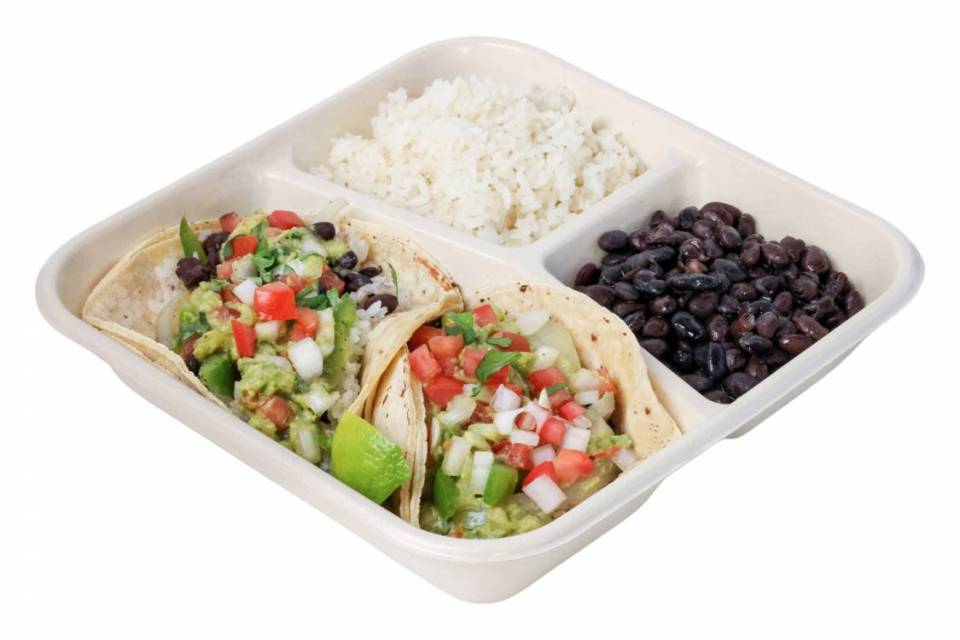 Order Vegetarian 2 Taco Plate food online from Chronic Tacos store, Corona on bringmethat.com