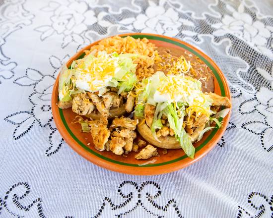 Order 7. Sopes Combo food online from Rivas Mexican Grill store, Carson City on bringmethat.com