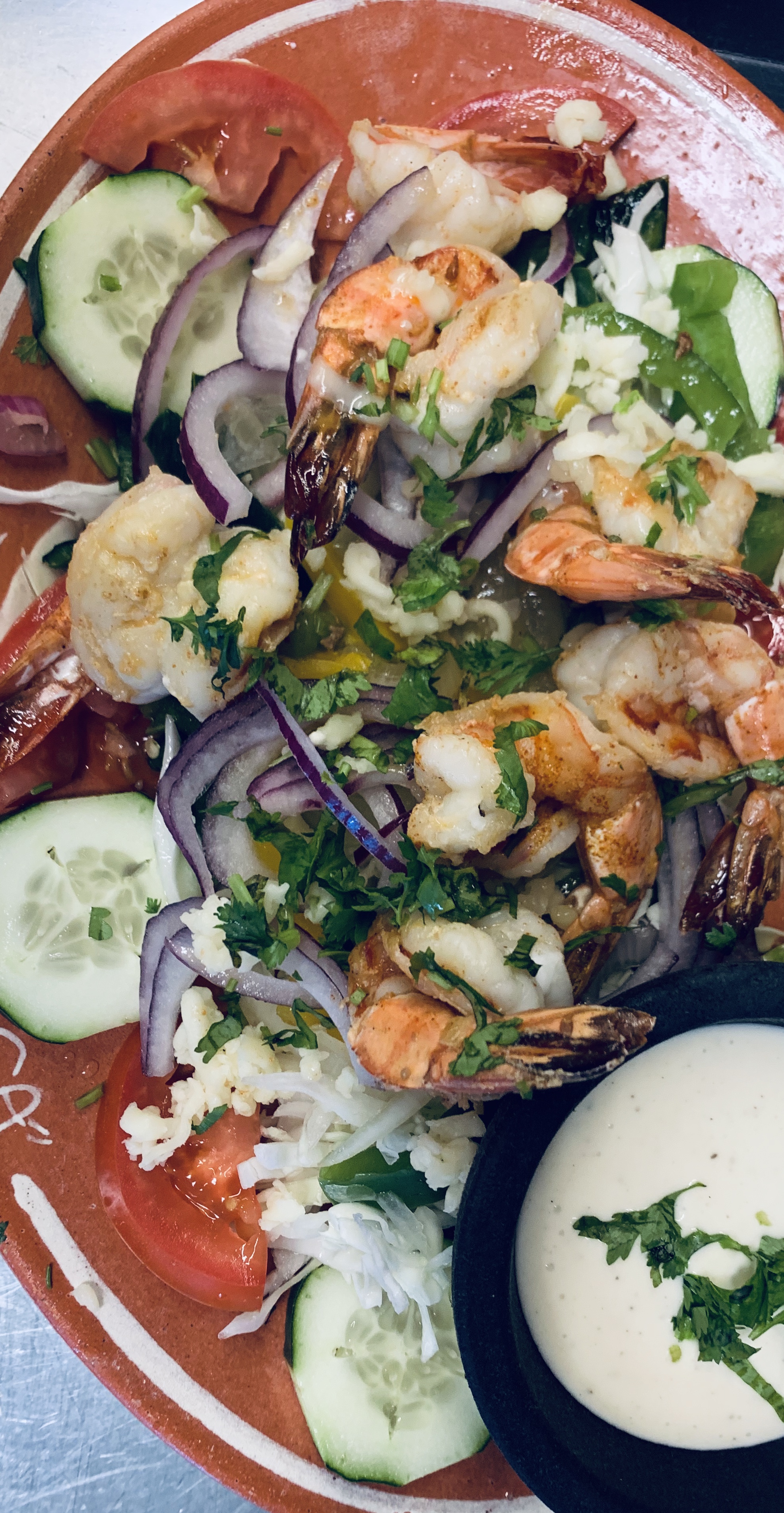 Order Shrimp Salad food online from Las Cazuelas Restaurant store, San Jose on bringmethat.com