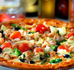 Order Vegetable Pizza - Small 10" (6 Slices) food online from Shelton Pizza Palace store, Shelton on bringmethat.com