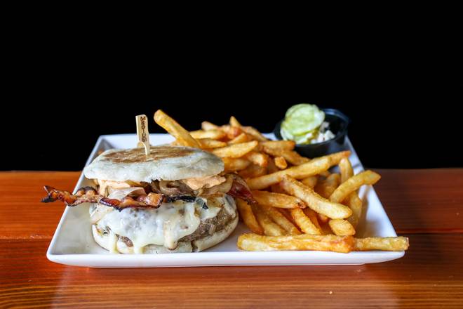 Order Bacon Swiss Burger food online from Tommy Tavern + Tap store, Princeton on bringmethat.com