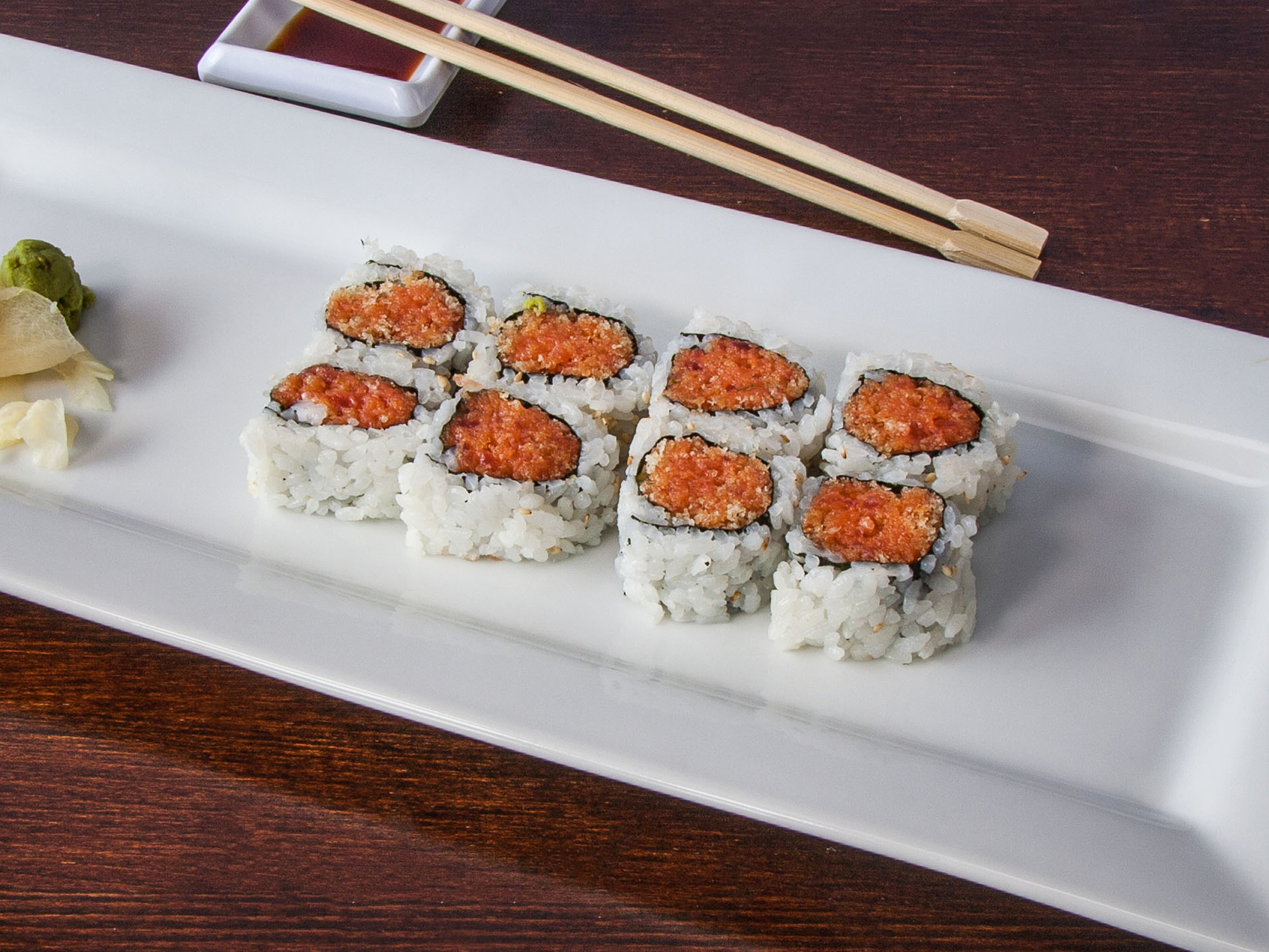 Order Spicy Tuna Roll food online from Woow Sushi store, La Grange on bringmethat.com