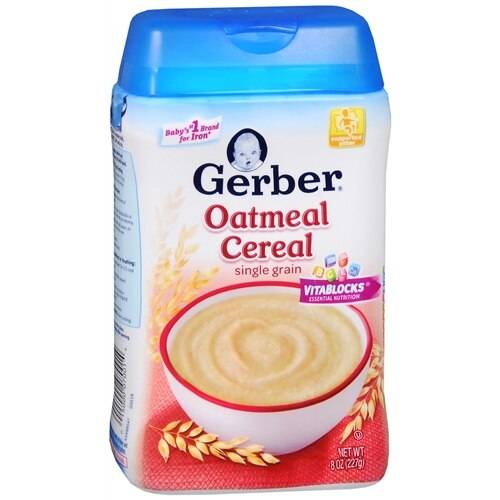 Order Gerber Single-Grain Oatmeal Baby Cereal Oatmeal - 8.0 oz food online from Walgreens store, CALHOUN on bringmethat.com