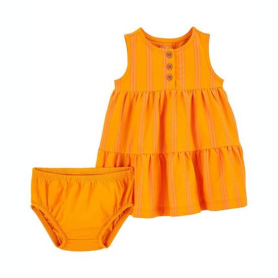 Order carter's® Newborn 2-Piece Tiered Jersey Dress and Diaper Cover Set in Yellow food online from Bed Bath & Beyond store, Lancaster on bringmethat.com