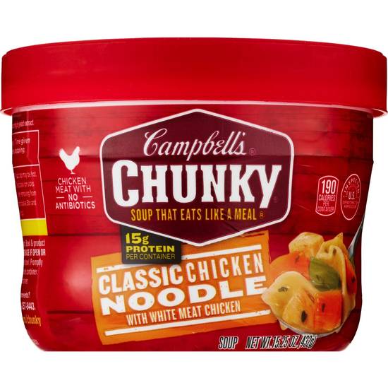 Order Campbell's Chunky: Classic Chicken Noodle Microwavable Soup Bowl, 15.25 OZ food online from Cvs store, PEARL on bringmethat.com