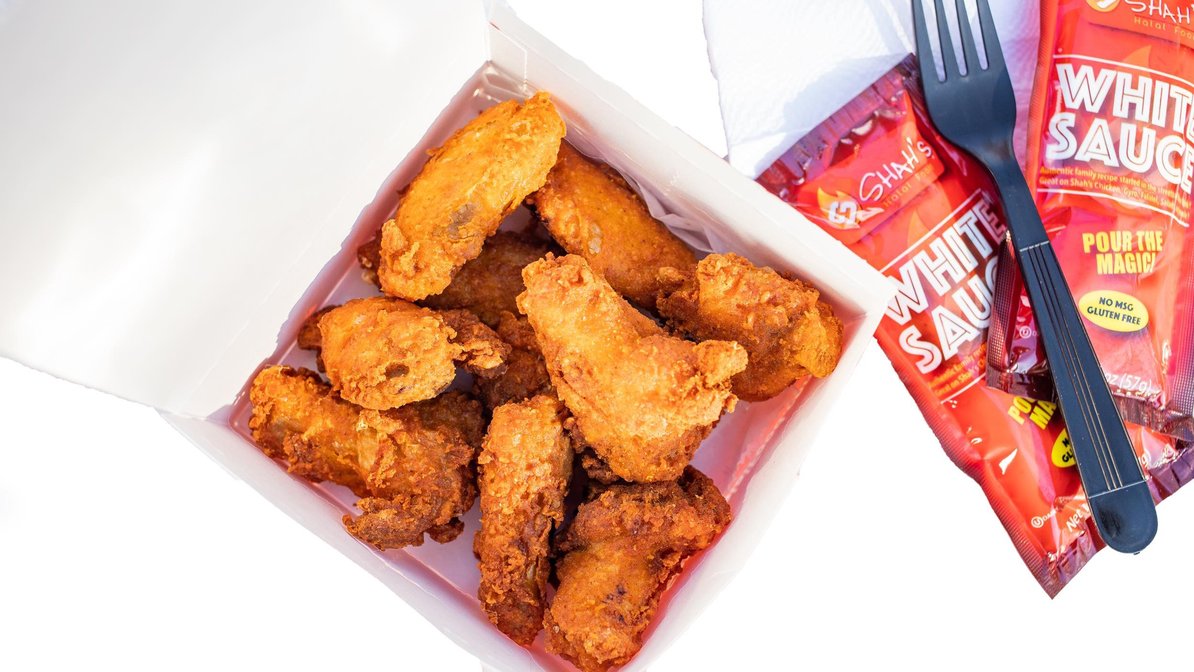 Order 6 Piece Hot wings  food online from Shahs Halal store, Albany on bringmethat.com