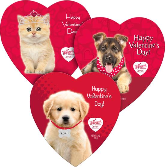 Order Whitman's Assorted Chocolates, Fancy Pets Heart Box Designs - 5.1 oz food online from Rite Aid store, Morro Bay on bringmethat.com