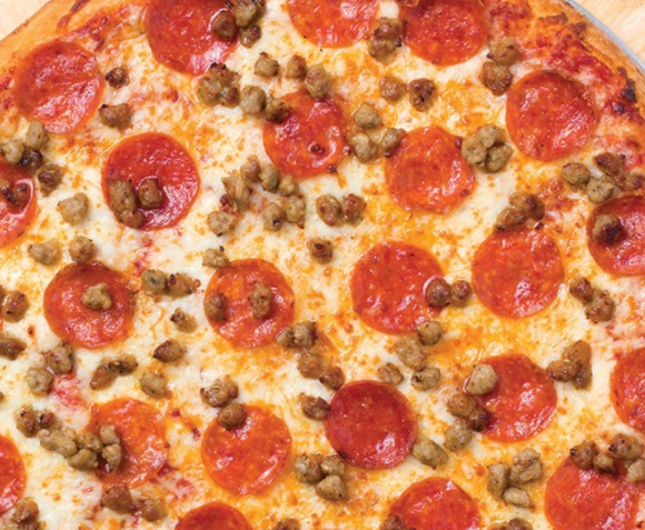 Order Large Pepperoni Sausage Pizza food online from John'S Incredible Pizza store, Modesto on bringmethat.com