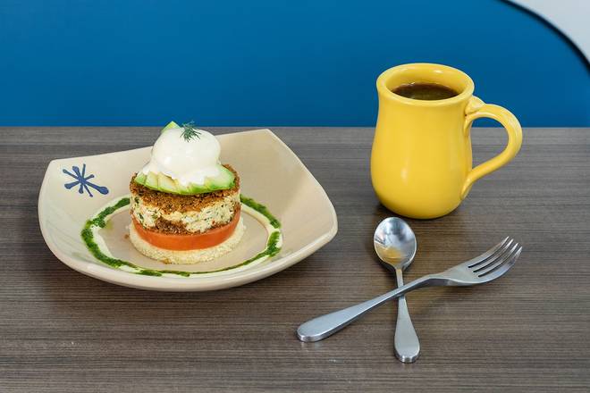 Order Parmesan-Panko Crab Cake Benedict* food online from Snooze Am Eatery store, Boulder on bringmethat.com