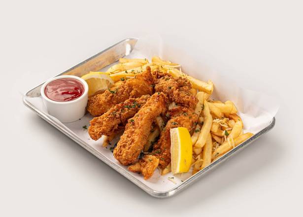 Order Traditional Fish & Chips food online from Deja Brew Taproom & Kitchen store, Los Angeles on bringmethat.com