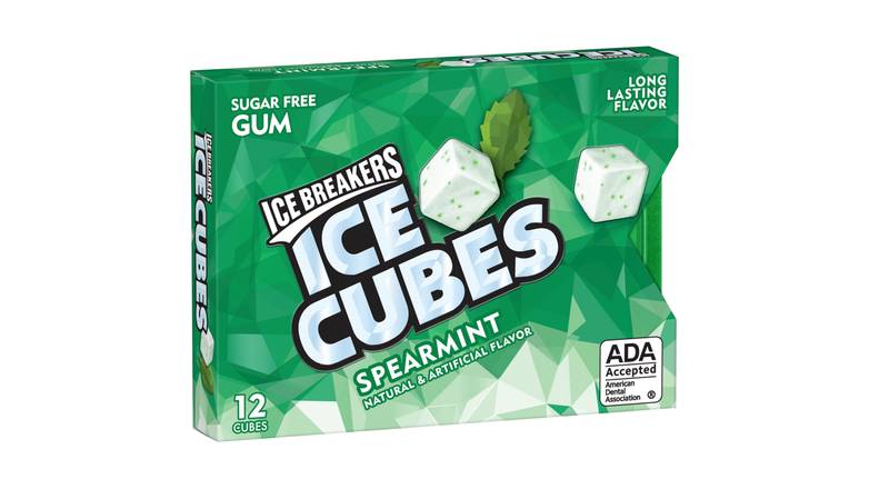 Order Ice Breakers Ice Cubes Sugar-Free Gum, Spearmint Flavor - 12 Count 1 oz food online from Valero Food Mart store, Murrayville on bringmethat.com
