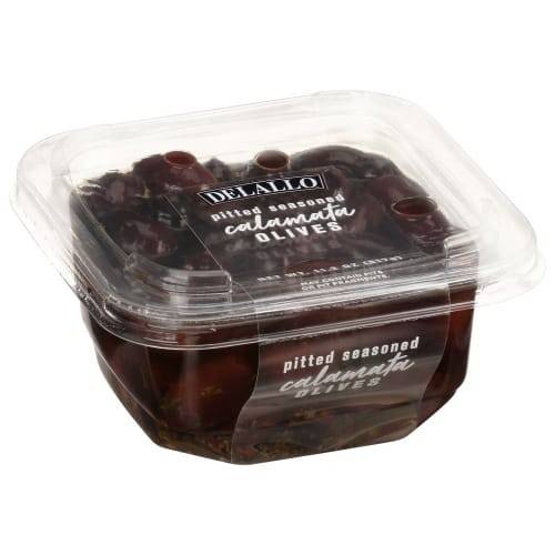Order Delallo · Pitted Seasoned Olives Calamata (11.2 oz) food online from Safeway store, Tahoe City on bringmethat.com