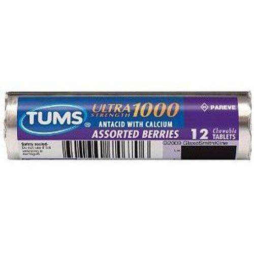 Order Tums Ultra Strength Heartburn Relief Chewable Antacid Tablets, Berry, 12 Count food online from Exxon Food Mart store, Port Huron on bringmethat.com