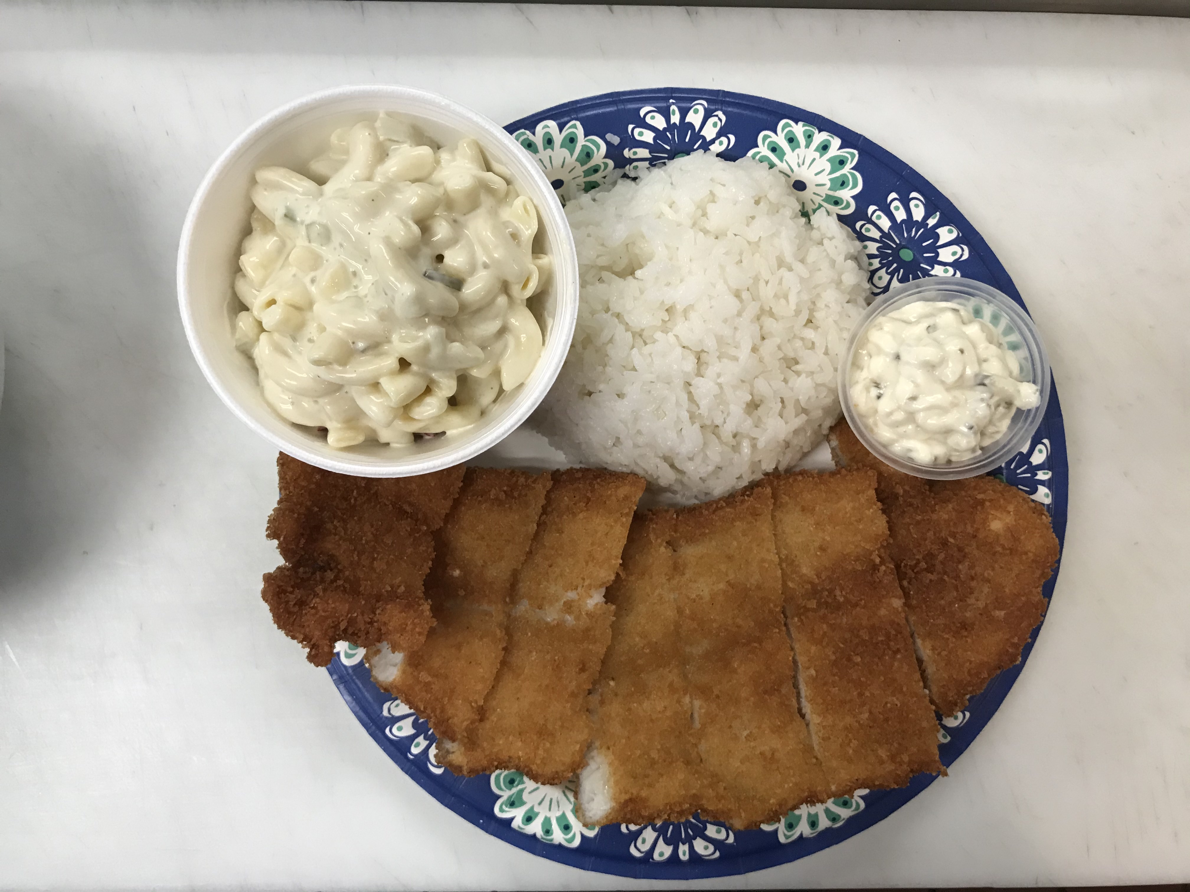 Order Fish Filet Rice Plate food online from Boba Tea Cafe store, Covina on bringmethat.com