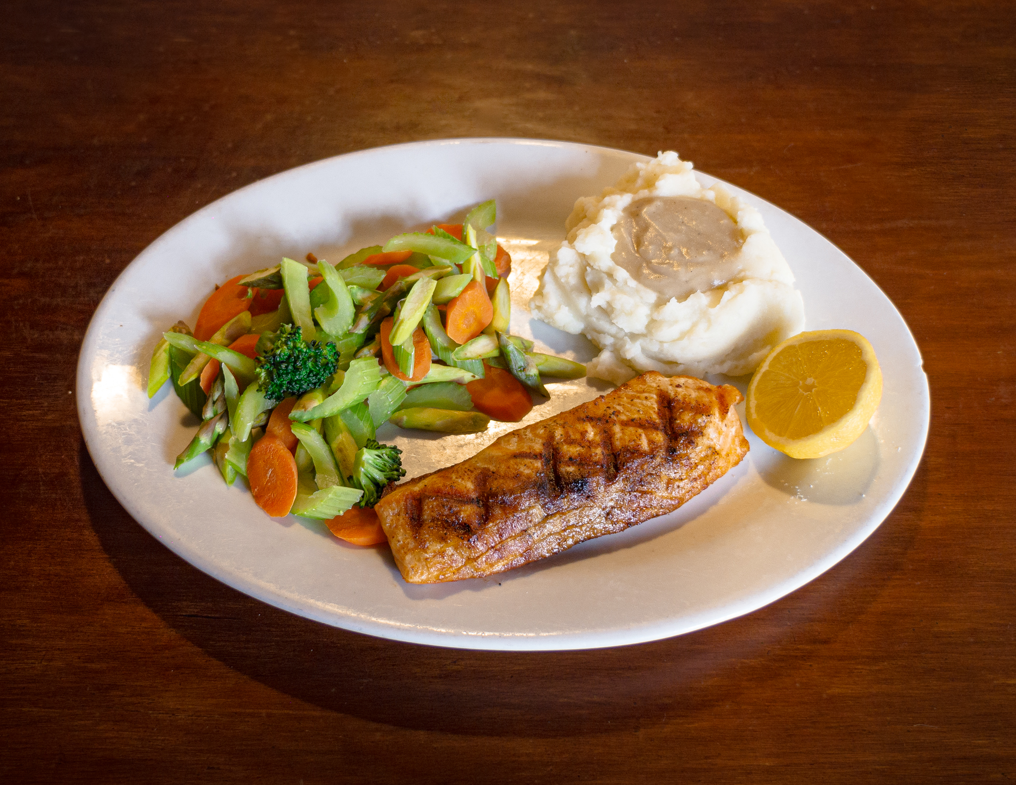 Order Grilled Salmon  food online from Pork Store Cafe store, San Francisco on bringmethat.com