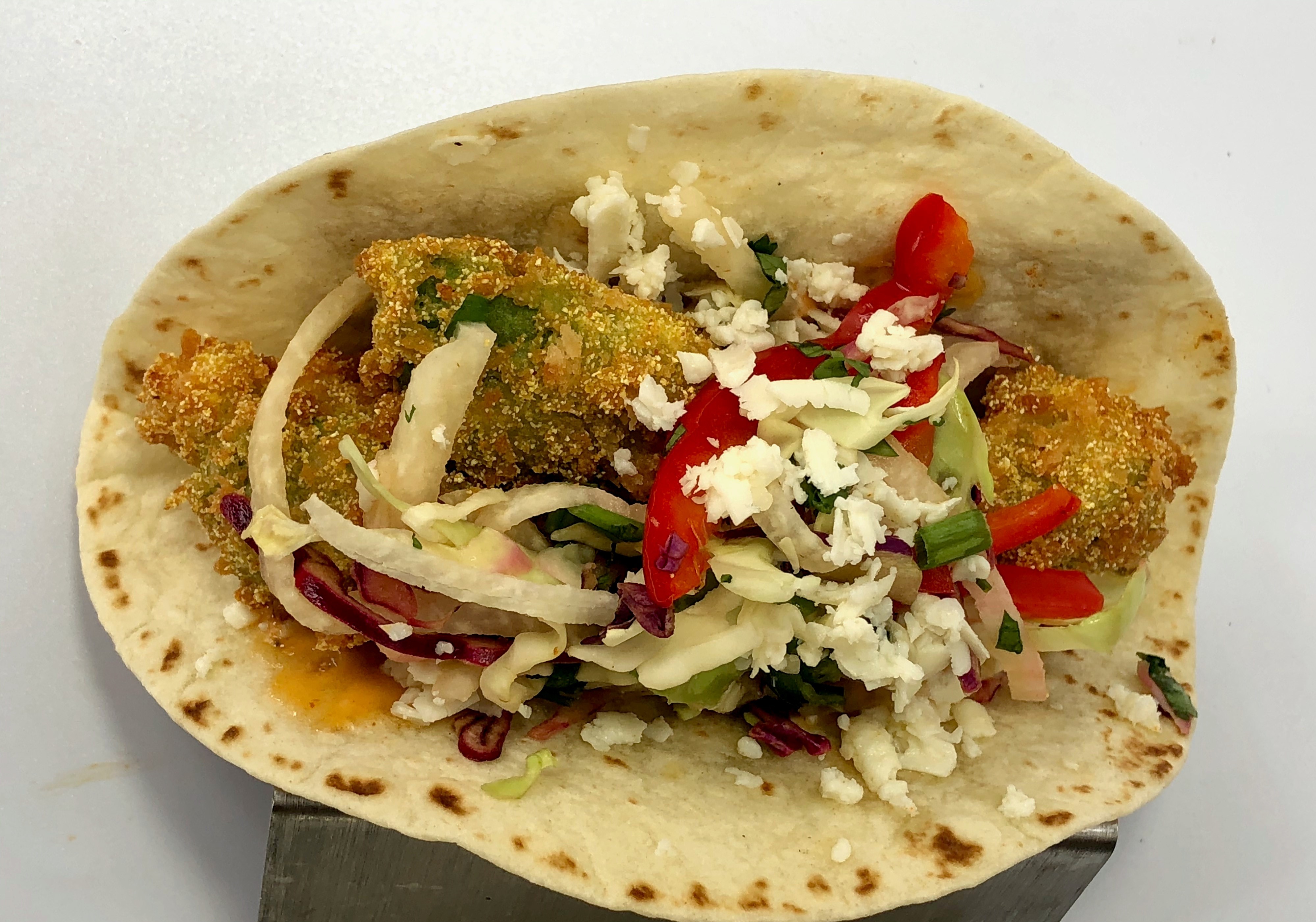Order Panko Crusted Fried Avocado Taco food online from Blue Mesa Grill store, Addison on bringmethat.com