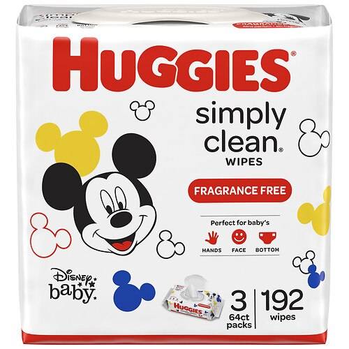 Order Huggies Simply Clean Baby Wipes Flip-Top Packs Fragrance-Free - 64.0 ea x 3 pack food online from Walgreens store, Anniston on bringmethat.com