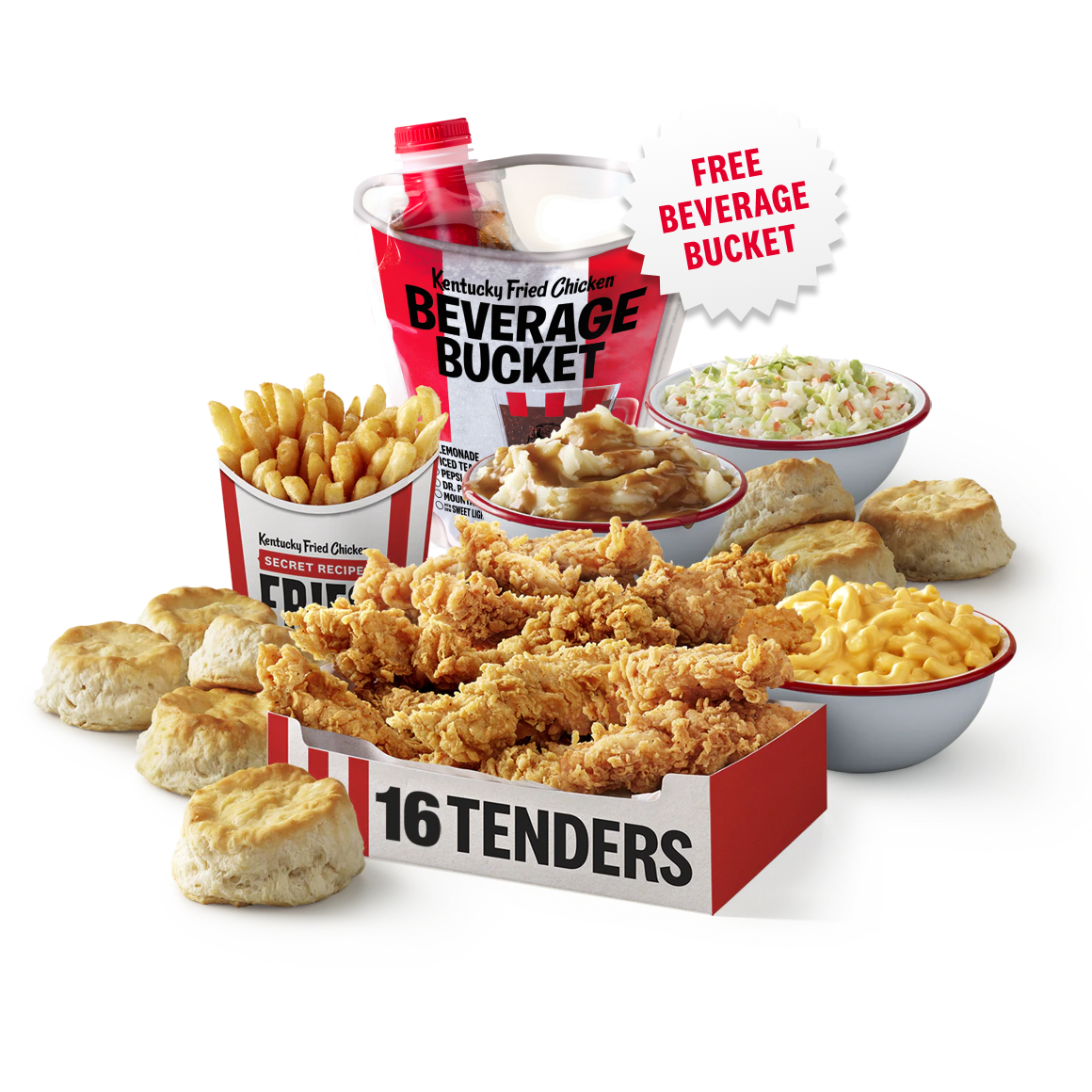 Order FREE Beverage Bucket - 16pc Tenders Meal food online from Kfc store, Fairbanks on bringmethat.com