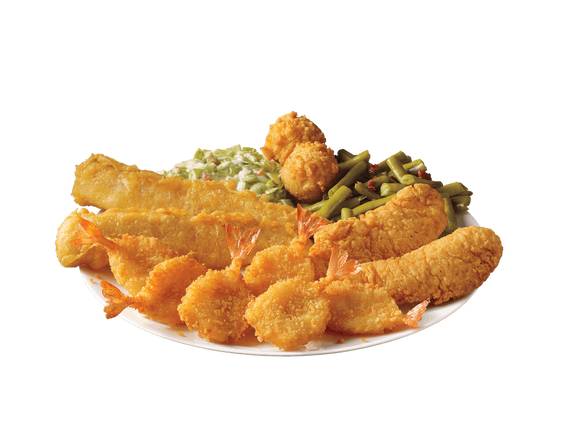 Order Supreme Sampler Meal food online from Captain Ds Seafood Restaurants store, Pineville on bringmethat.com