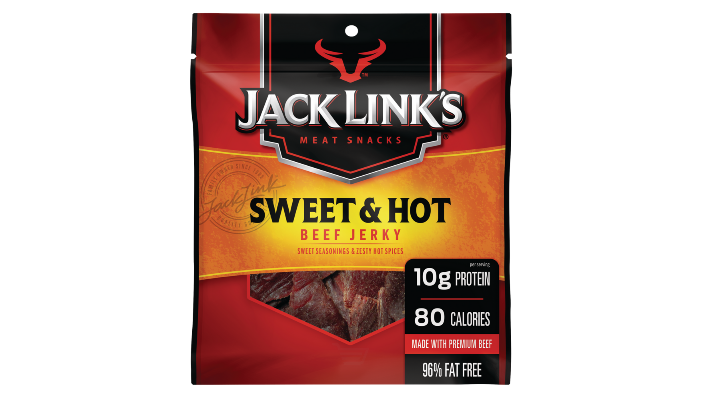 Order Jack Links Premium Cuts Sweet & Hot Jumbo Beefsteak food online from Newbury Wine & Spirits store, Newbury Park on bringmethat.com