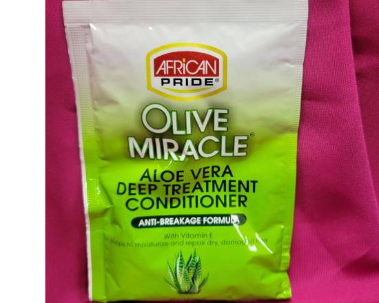 Order African Pride Olive Miracle Aloe Vera Deep Treatment Conditioner Packet food online from iDa Beauty Supply Store store, Middletown on bringmethat.com