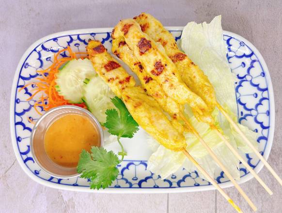 Order Chicken Satay food online from Jai Dee Restaurant store, New York on bringmethat.com