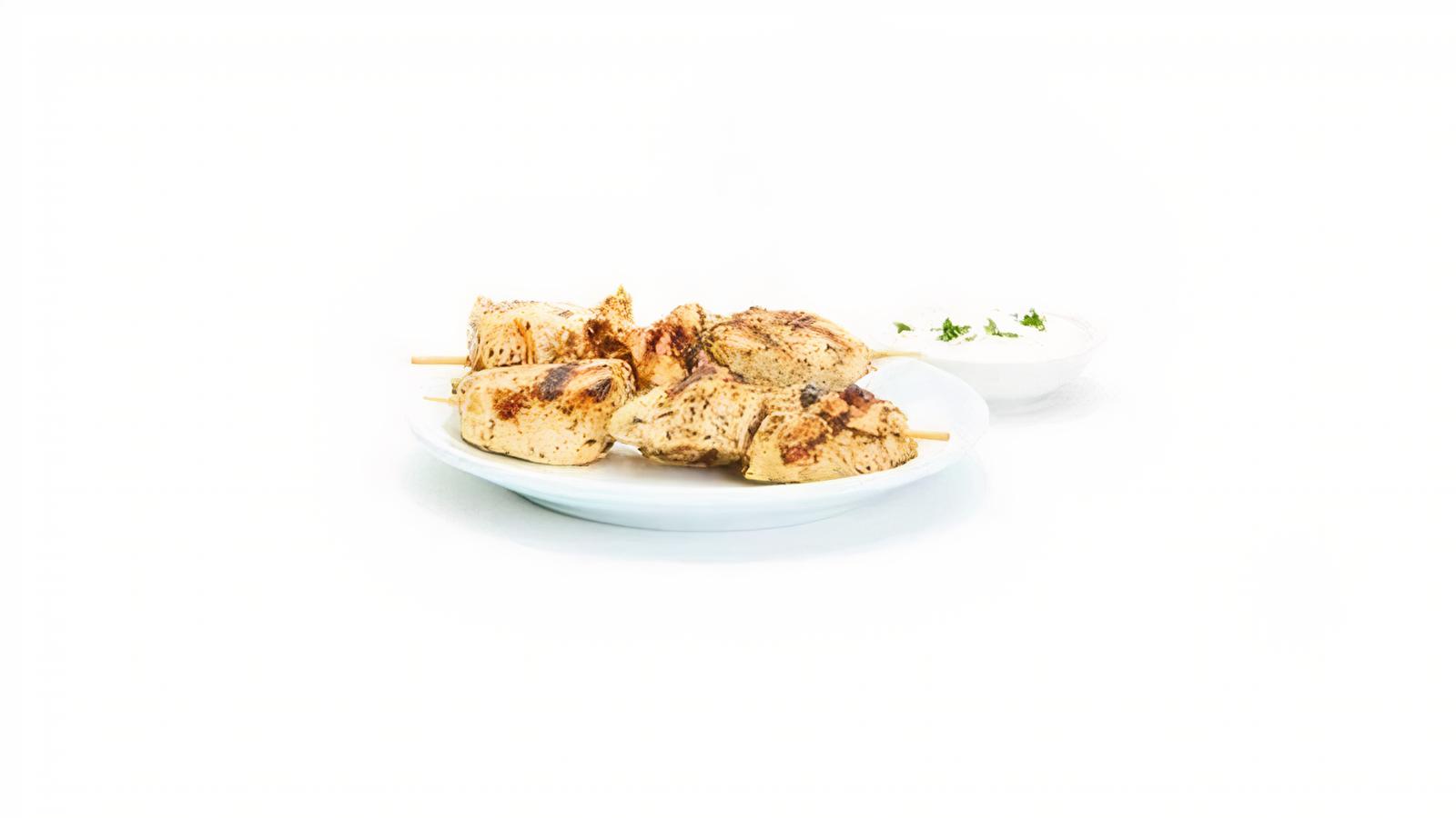 Order Side of Grilled Chicken Kebobs food online from Taziki's Mediterranean Cafe store, Brentwood on bringmethat.com
