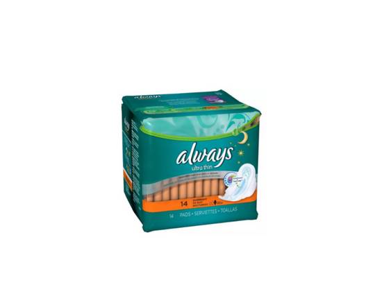 Order Always Ultra Thin Overnight 14 ct food online from Raley'S store, South Lake Tahoe on bringmethat.com