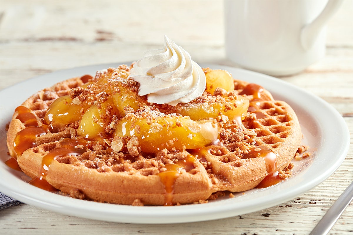 Order Apple Streusel Waffle food online from Huddle House store, Cairo on bringmethat.com
