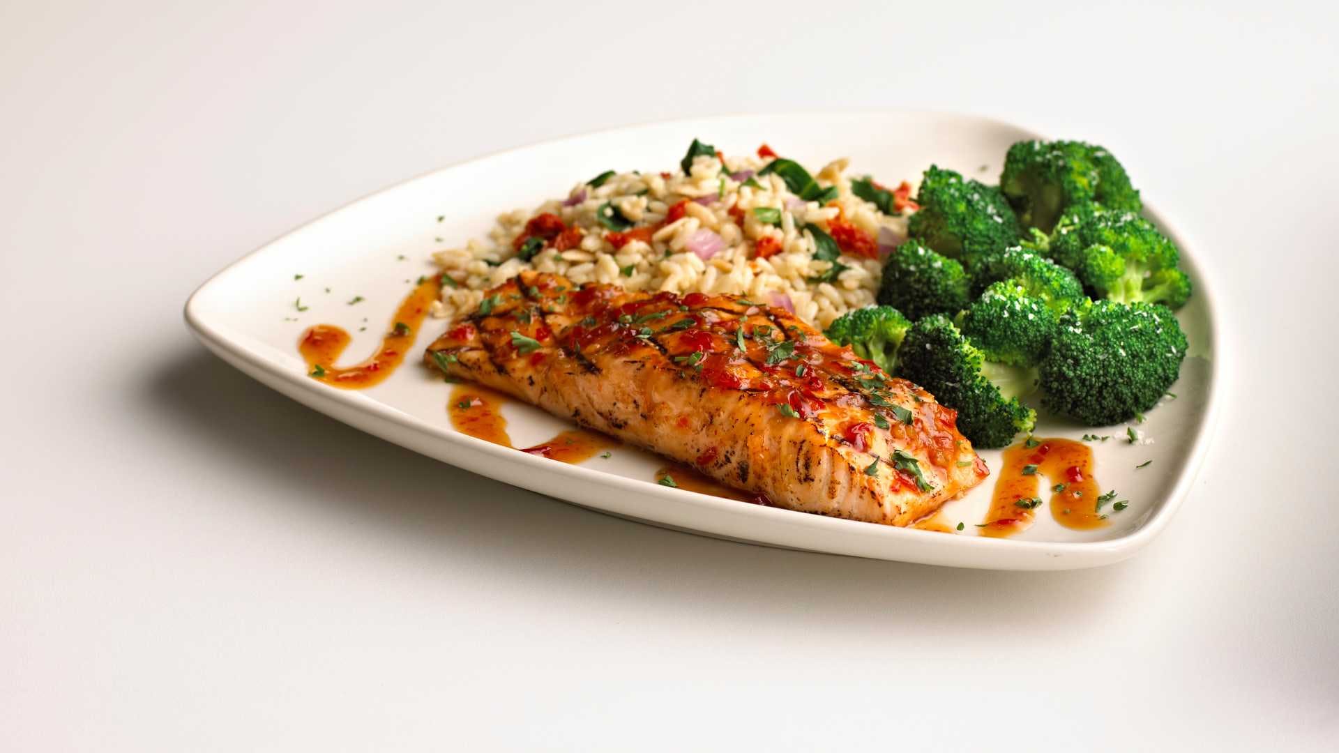 Order Asian-Glazed Salmon - Mains food online from Boston Restaurant & Sports Bar store, Citrus Heights on bringmethat.com