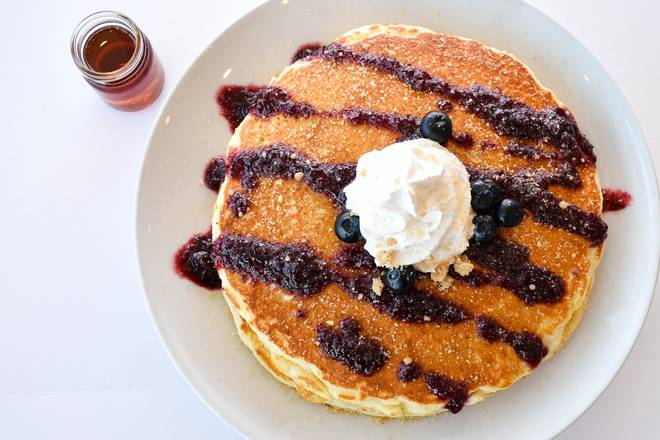 Order Wildberry Crumble Pancakes food online from Sunny Street Cafe store, Carrollton on bringmethat.com