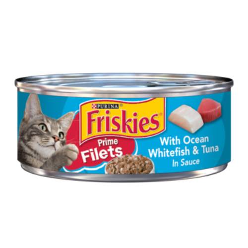 Order Friskies Prime Filets Ocean Whitefish & Tuna - 5.5 oz Can/Single food online from Bottle Shop & Spirits store, Los Alamitos on bringmethat.com