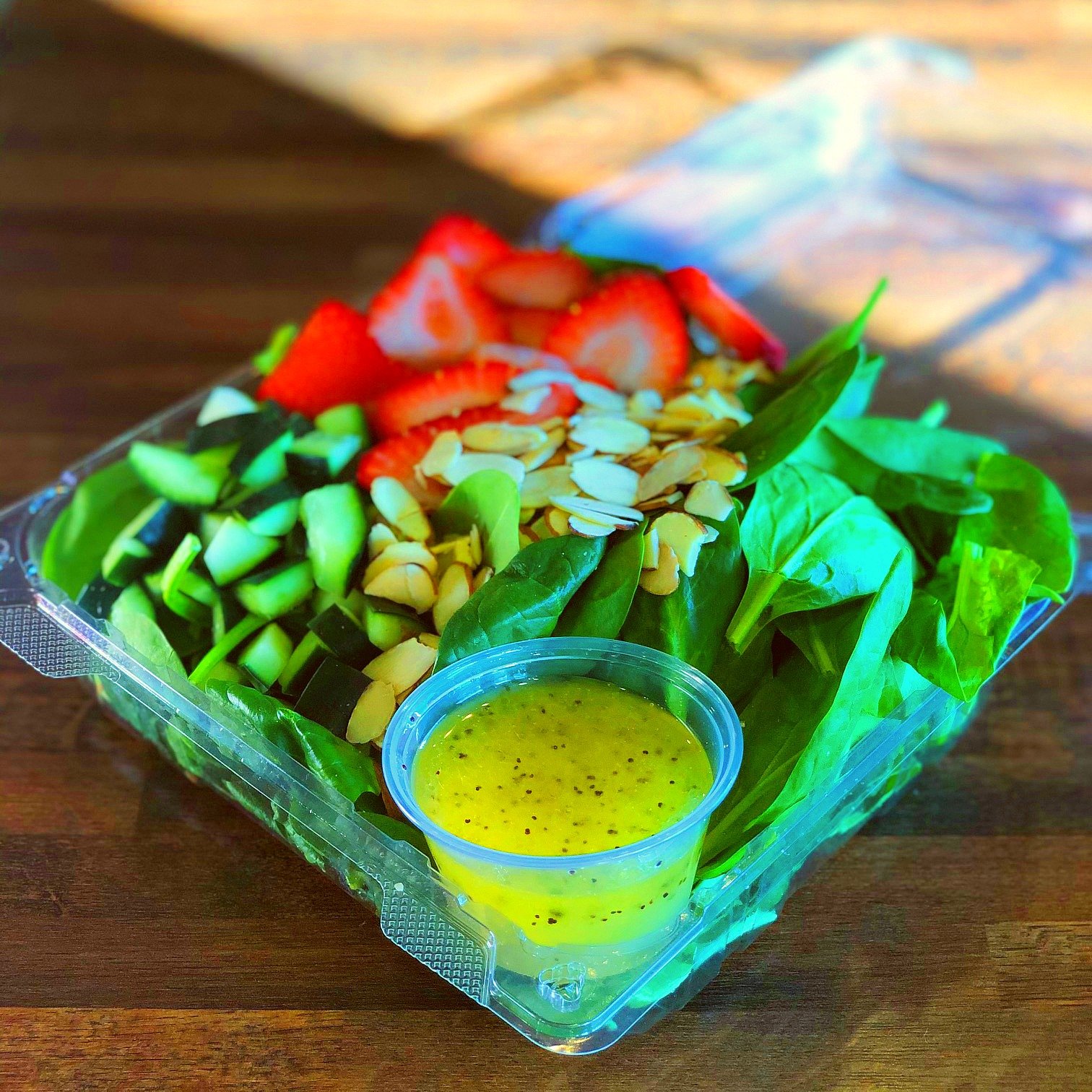 Order Strawberry and Spinach Salad food online from The Spot Cafe store, Claremont on bringmethat.com
