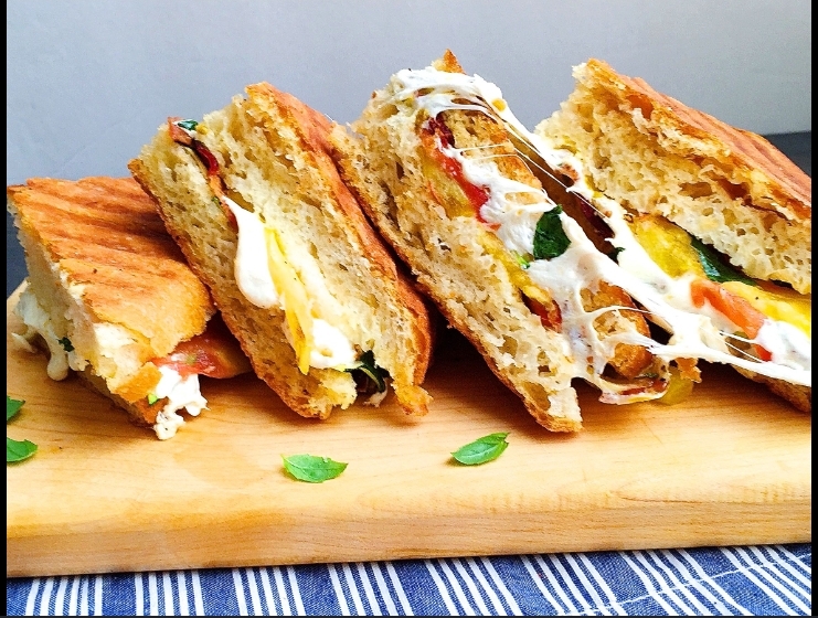 Order Chicken Barbecue Tradition Panini food online from Bagels & Deli Express store, White Plains on bringmethat.com