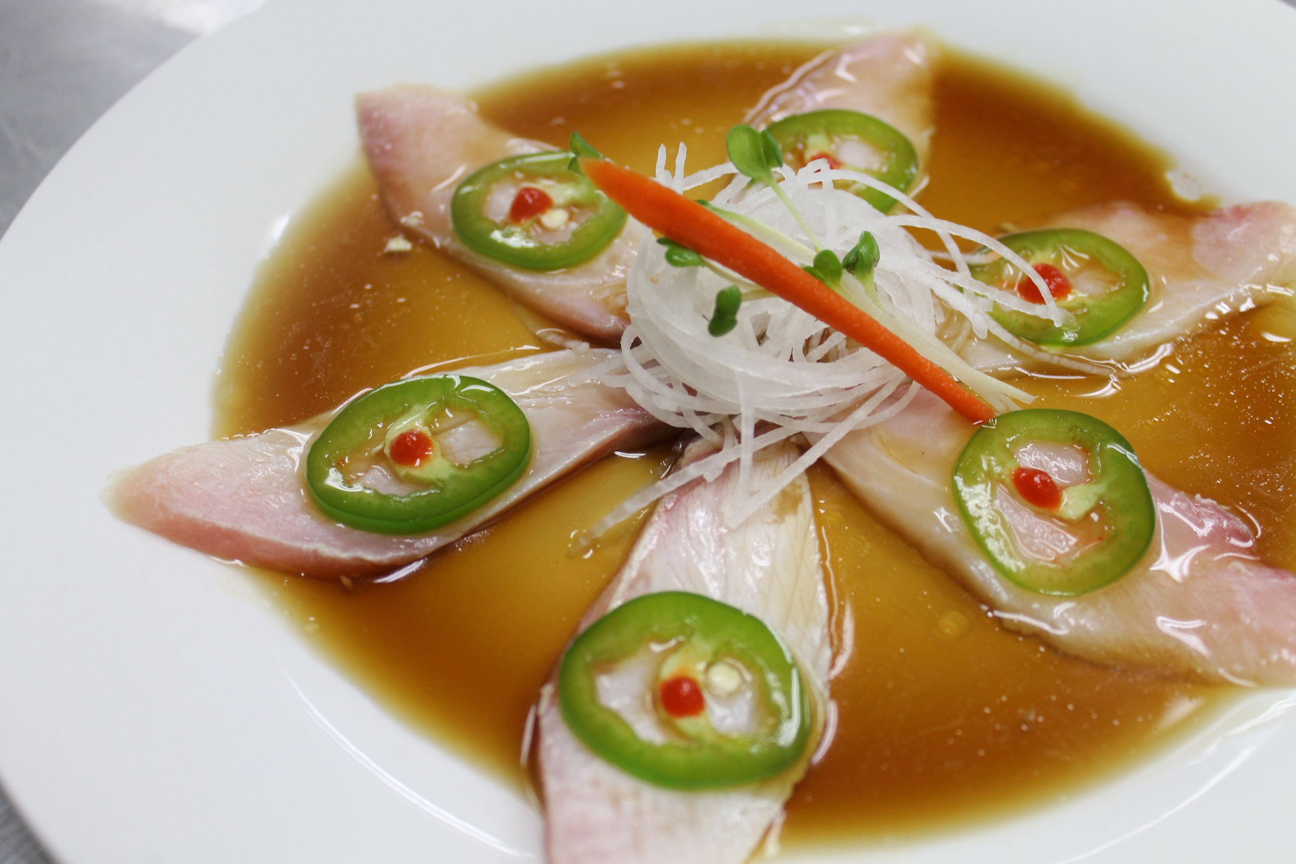 Order Seared Yellowtail food online from Kibo Sushi store, Ventura on bringmethat.com
