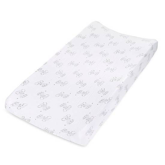 Order aden + anais™ essentials Safari Babes Elephant Changing Pad Cover in Grey food online from Buybuy Baby store, Christiana on bringmethat.com
