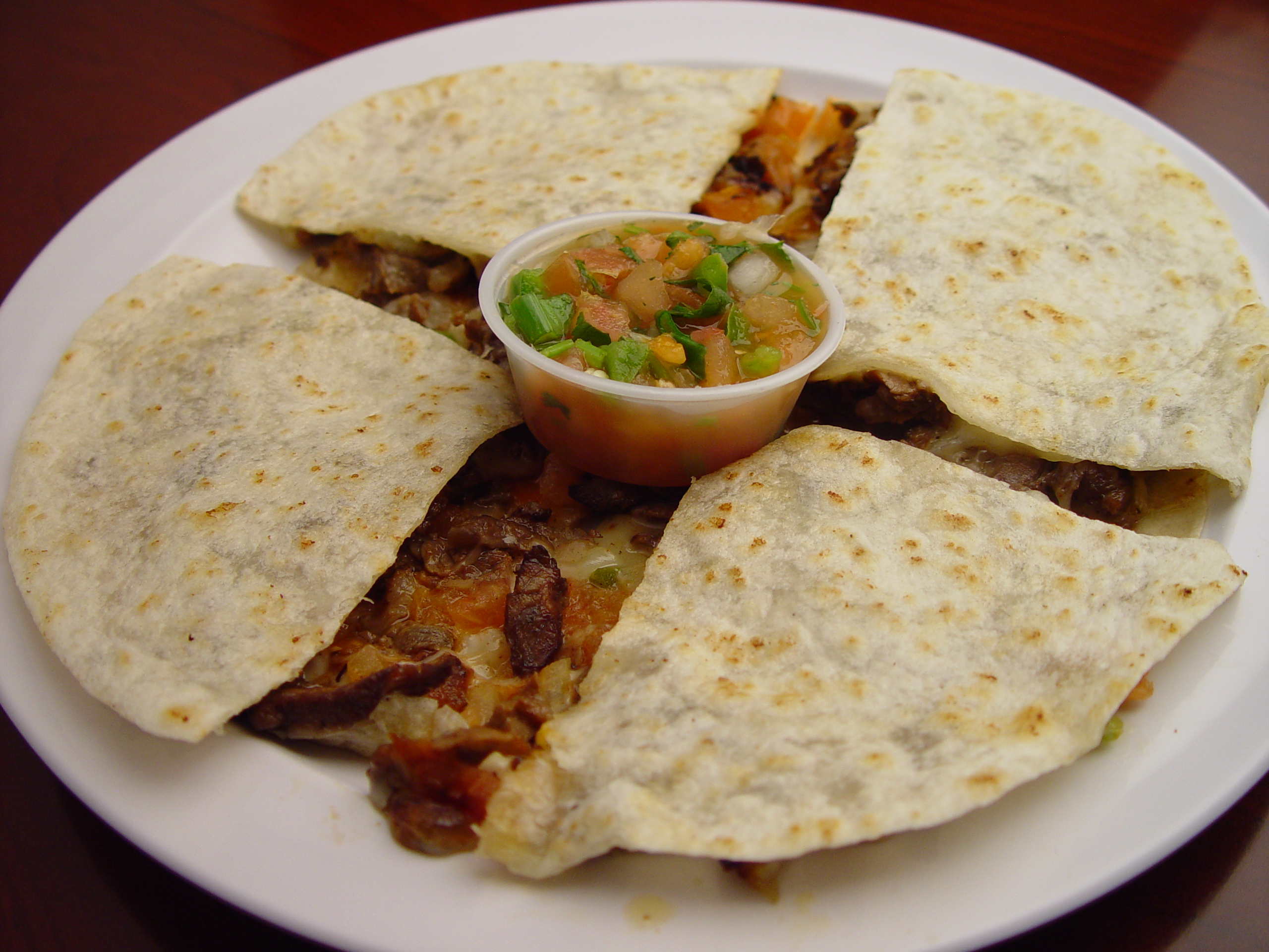 Order 32. Quesadilla Sincronizada food online from Rodeo Mexican Grill store, Los Angeles on bringmethat.com