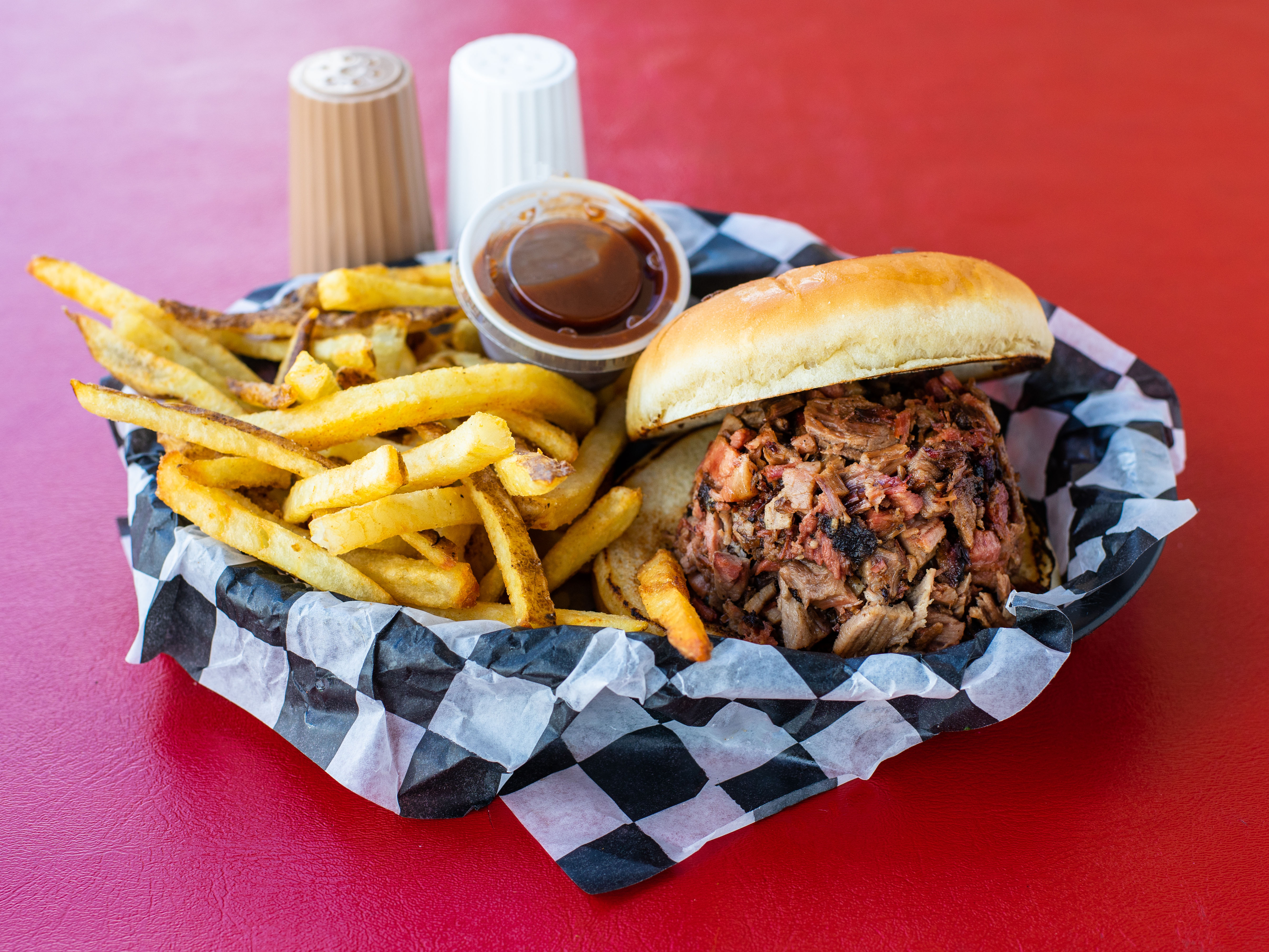 Order Chopped Brisket Sandwich with Fries food online from Ranch House Burgers II store, Mission on bringmethat.com