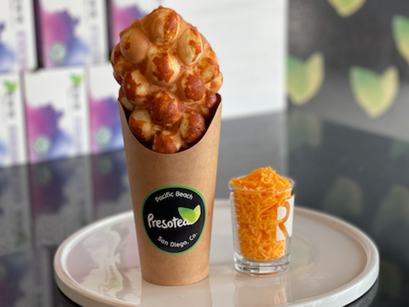 Order Bubble Waffle - Cheese Lover food online from Presotea store, San Diego on bringmethat.com