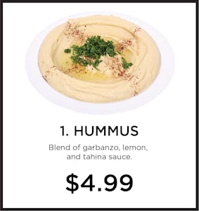 Order 1. Hummus food online from Mystic Grill store, La Mesa on bringmethat.com