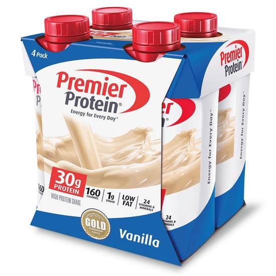 Order Premier Protein Drink Vanilla (11 oz x 4 ct) food online from Rite Aid store, Cortland on bringmethat.com