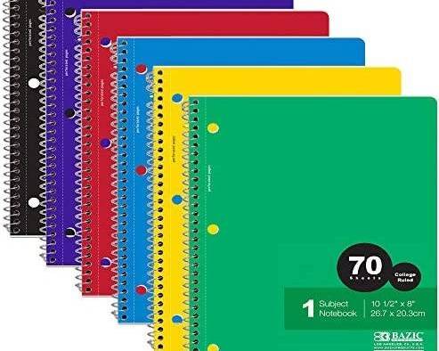 Order Basic #1 College Ruled Subject Notebook (70 sheets) food online from Temple Beauty Supply store, South Gate on bringmethat.com