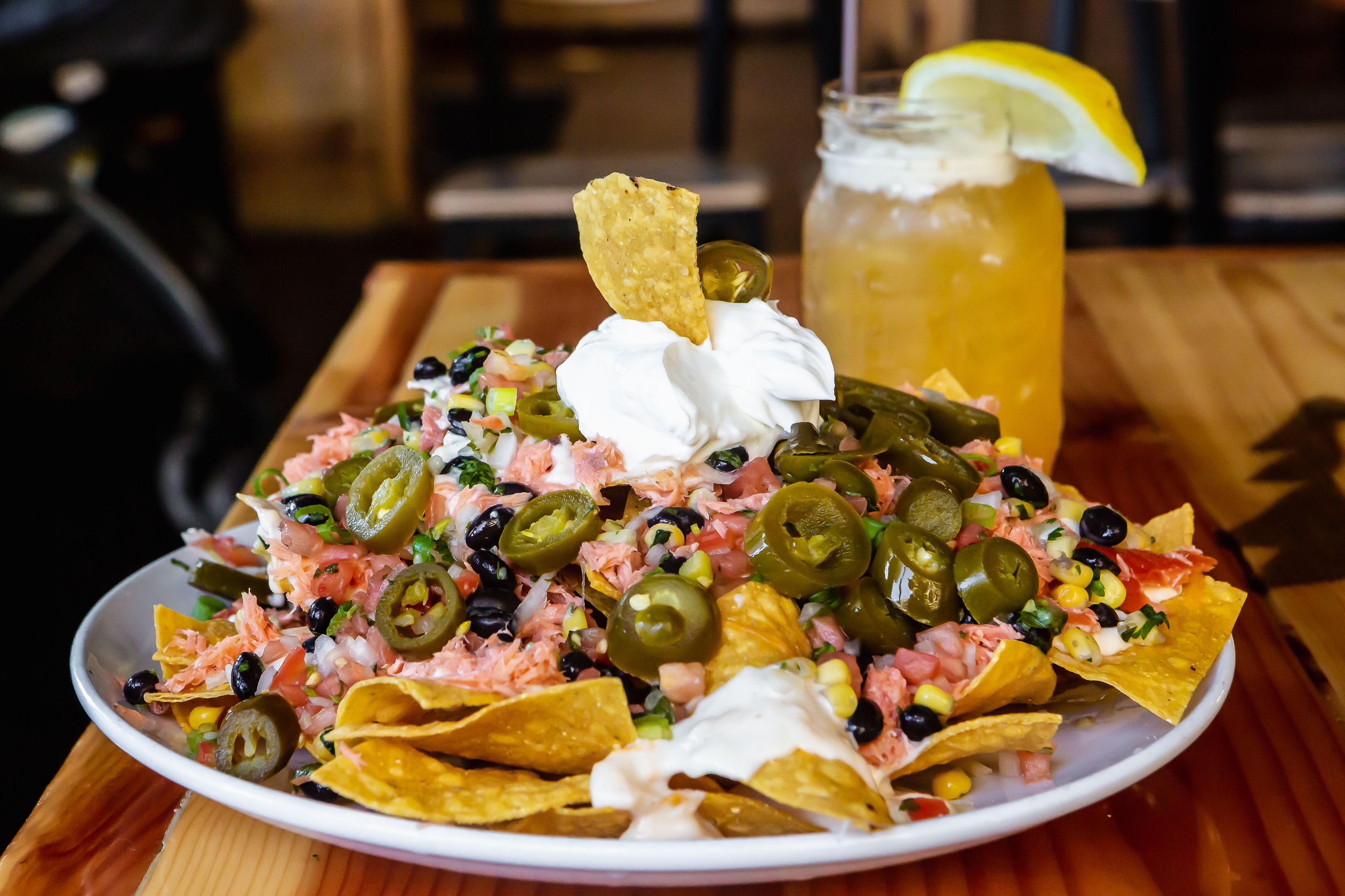 Order Smoked Salmon Nachos food online from Backwoods Brewing store, Portland on bringmethat.com