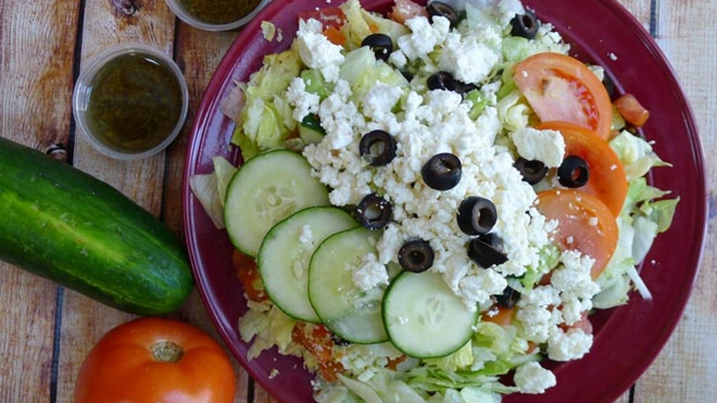 Order Greek Salad food online from Euro Gyro store, Akron on bringmethat.com