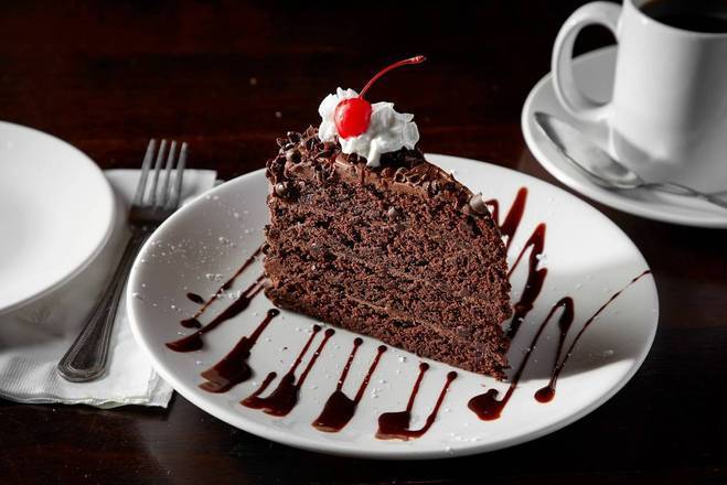 Order Four Layer Chocolate Fudge Cake food online from Moretti Ristorante & Pizzeria store, Lake in the Hills on bringmethat.com